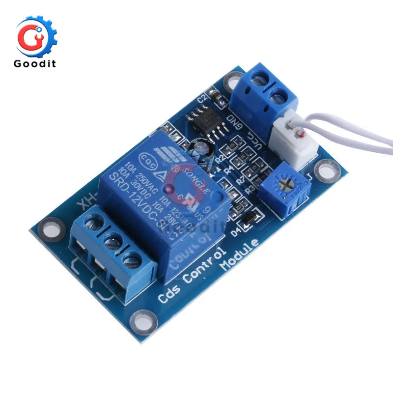 XH-M131 DC 5V/DC 12V 10A Relay Module Light Control Switch Photoresistor Detective Sensor Relay Board Brightness Control Module