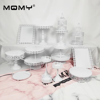 

Wholesale Iron Metal Cake Stand Set 14pieces Wedding Cupcake Tray Plate Birthday Party Cake Decoration Tool Bakeware Dinner