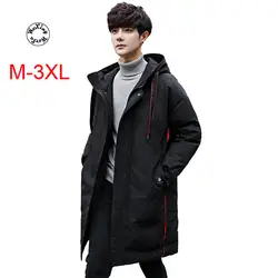 Woxingwosu мужской пуховик с капюшоном Молодежный корейский тип зимний длинный пуховик толстый теплый Размер M до 3XL