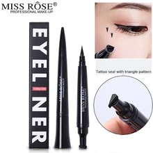 Miss Rose черная жидкая подводка для глаз водостойкая 2 в 1 карандаш для макияжа+ гелевая подводка для век стойкая Дымчатая Татуировка печать косметика