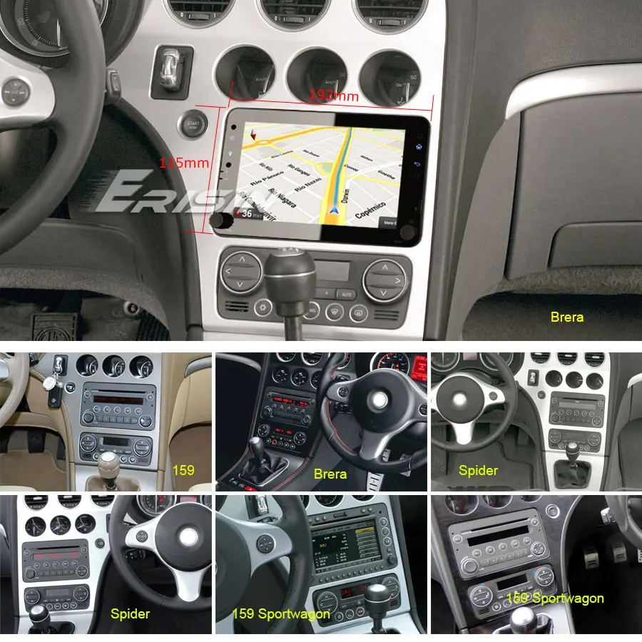 Clearance 7" Android 9.0 Pie OS Car Navigation GPS Radio for Alfa Romeo Spider 2006+ & Brera 2006+ & 159 2005+ & 159 Sportwagon 2005+ 3