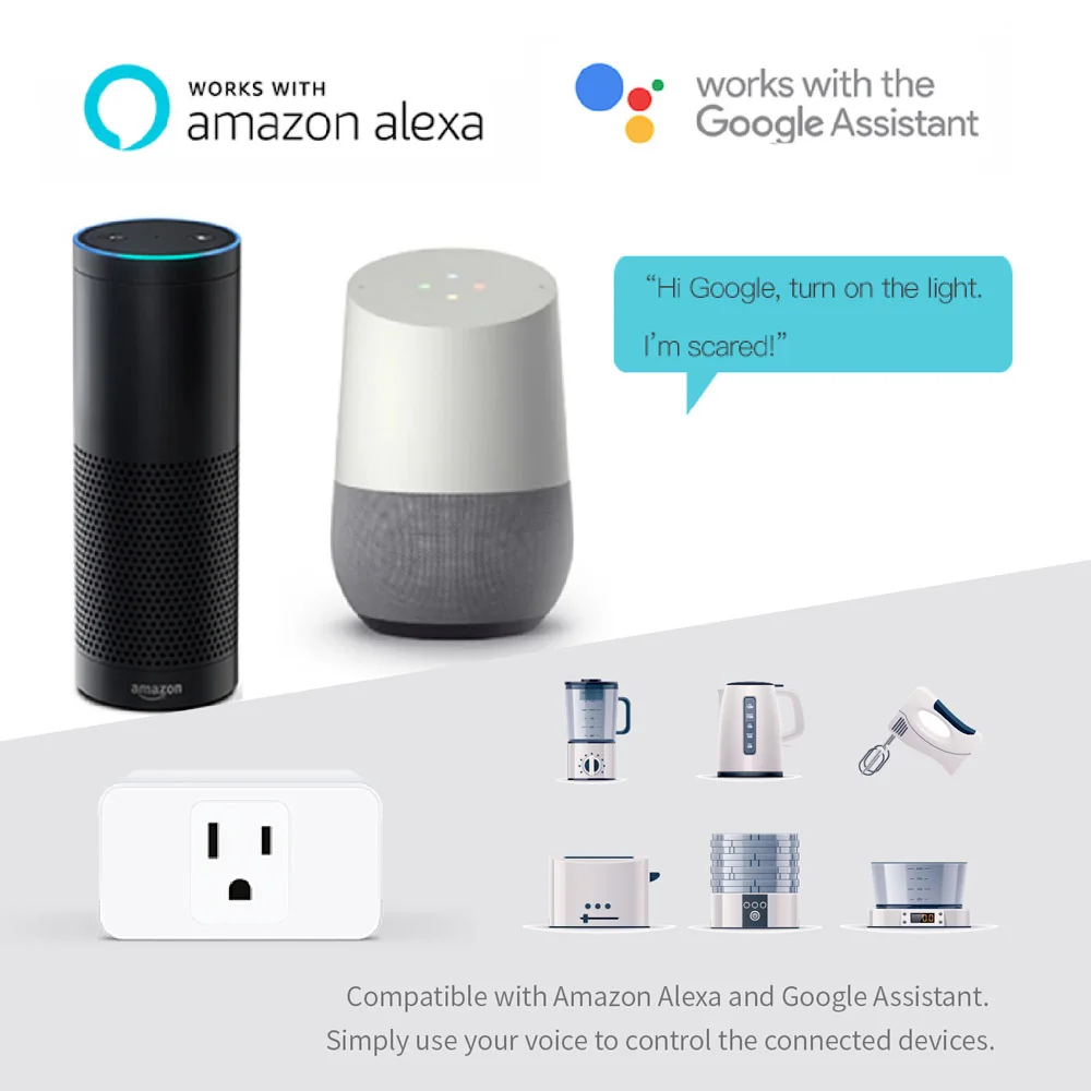 Topvico WI-FI переключатель Smart розетка Мощность таймер США 100-250 В работы Google дома Amazon Alexa эхо смарт- дом домашней автоматизации