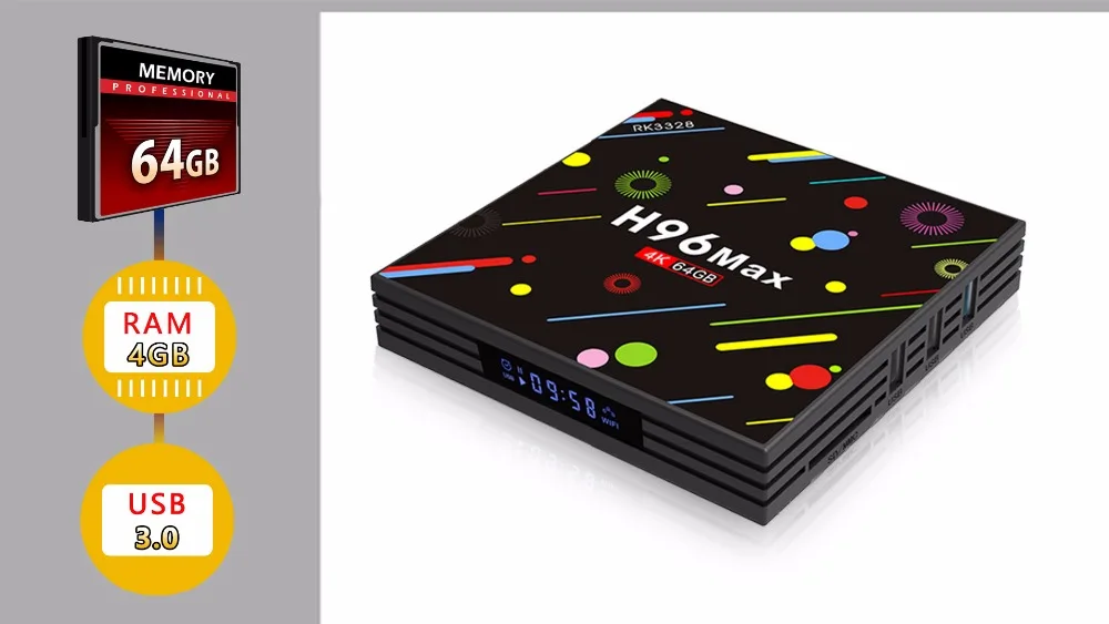AKASO Smart ТВ коробка H96 H2 MAX Android 7,1 ТВ BOX Кубок RK3328 4 ГБ 32 ГБ set top box Media Player Suppot H.265 UHD Wi-Fi