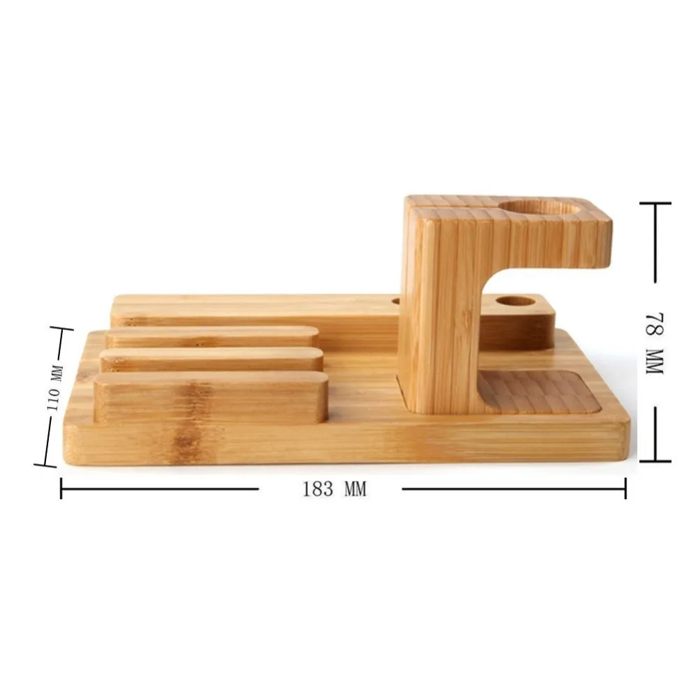 Apple Watch Stand- Bamboo Wood Charging Stand Bracket Docking Station Stock Cradle Holder for Iphone and Apple Watch 1