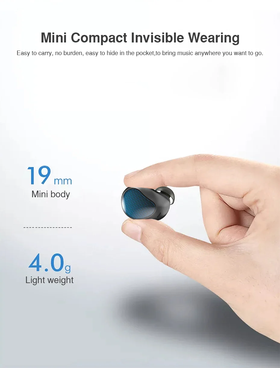 Mini Invisible Bluetooth Earphone Bluetooth Headset Single Wireless Earbud Charging Box Hands-free For Phone Sport Music (2)