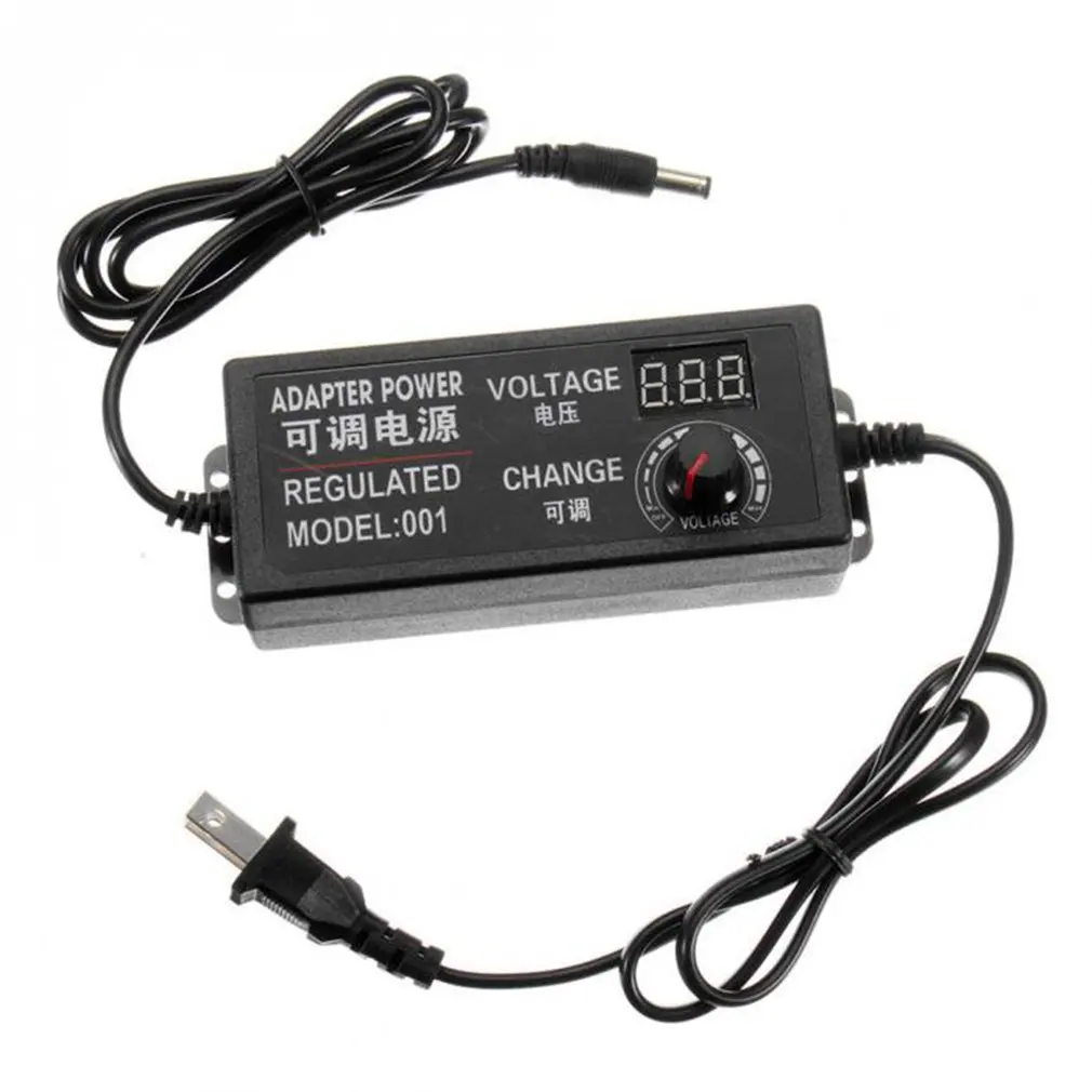 

3-12V 5A 60W AC/DC Adjustable Power Supply Adapter LED Digital Display Speed Control Volt Multifunction Regulator US Plug Sale