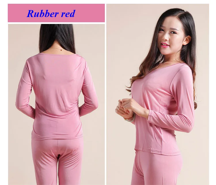 100% Silk Knitted Lady Round Neckline Long Johns Double-faced Knitted Pure Silk Long Sleeve Underwear Set Women With Gift Mask