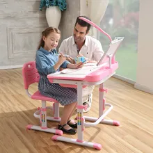 High quality adjustable height children learning desk and chair set for children against myopia writing desk and chair