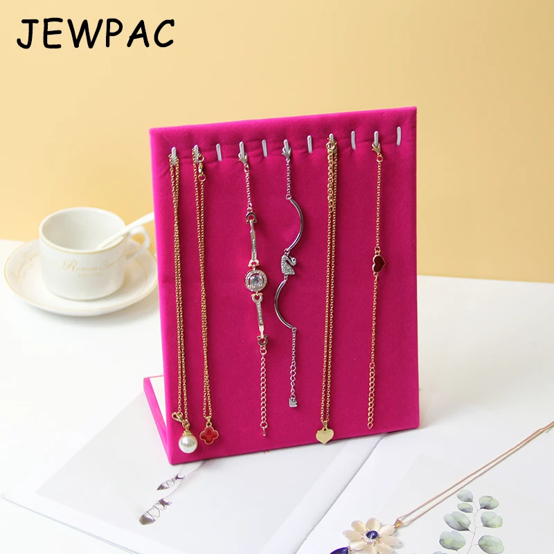 JEWPAC розово-Красные ожерелья в форме L кулоны стенд с браслетами стойка для
