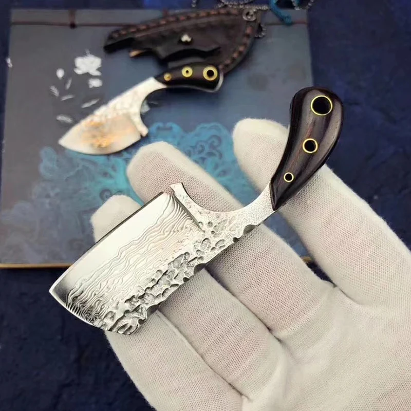 Free shipping The sharpest Damascus Tactical Knife Small Survival Black Wood Handle Gift knife Exquisite hanging knife Free shipping The sharpest Damascus Tactical Knife Small Survival Black Wood Handle Gift knife Exquisite hanging knife