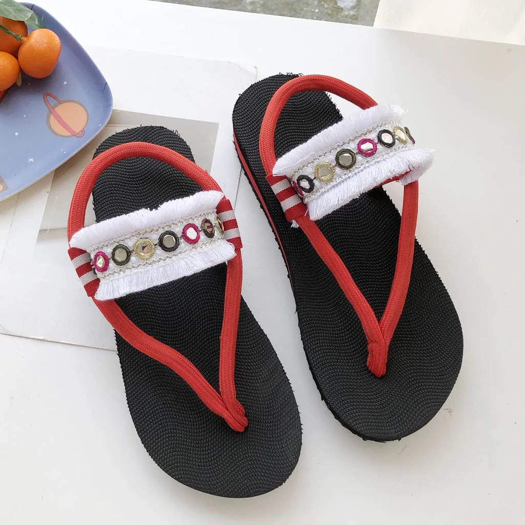

Zapatos Mujer 2019Women Summer Rome Ankle Strap Sandals Flip Flop Beach Flat Open Toe Sandals Casual Breathable Slip On Sandal30