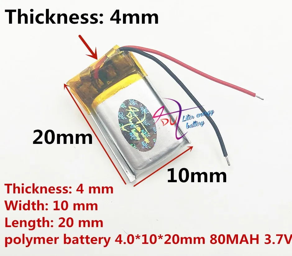 Полимерный 401020 041020 80mah Автоспуск стержень Bluetooth Гарнитура 3D очки игрушка литиевая