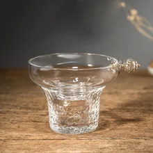 Необычный, прозрачный термостойкий стеклянный чайный фильтр домашний чай церемония изысканные аксессуары Tieguanyin зеленое ситечко для чая