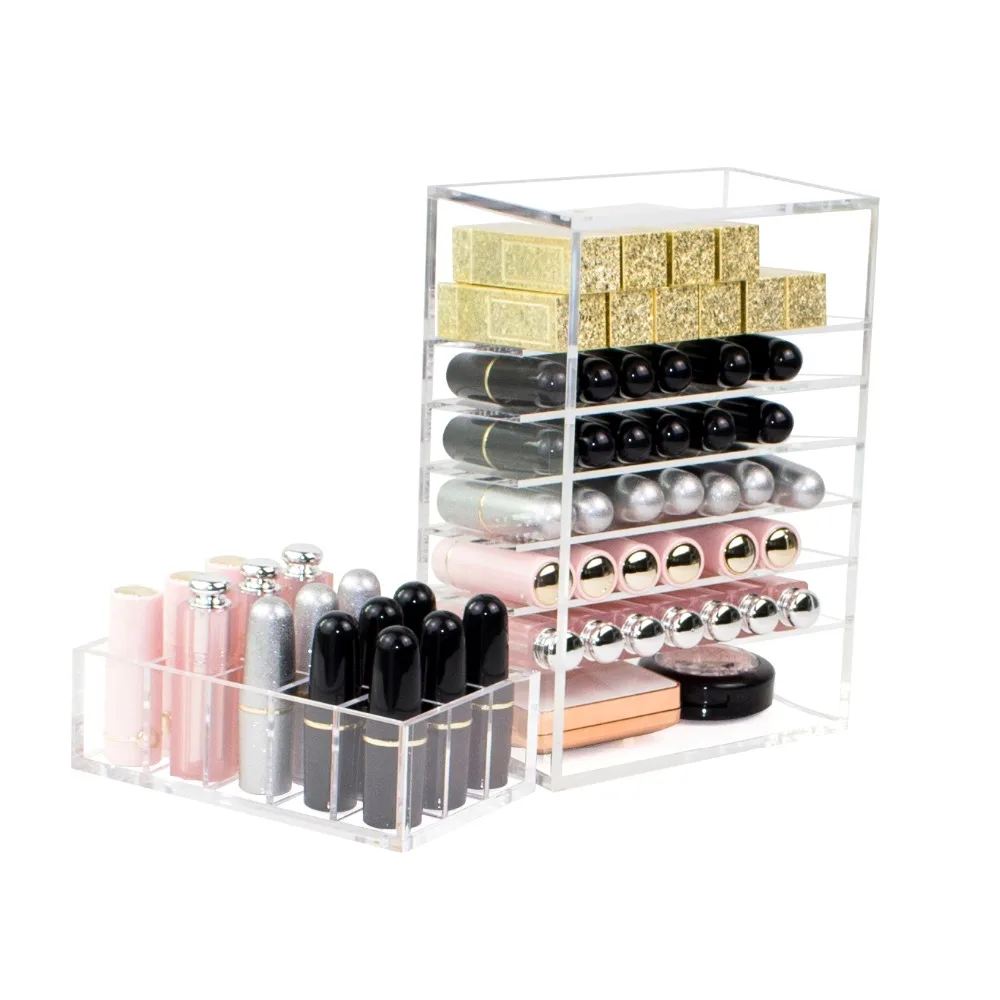Acrylic Lipstick Storage Case New Fashion Makeup Organizer Clear Lip Gross Dressing Table High Quality | Дом и - Цена: 