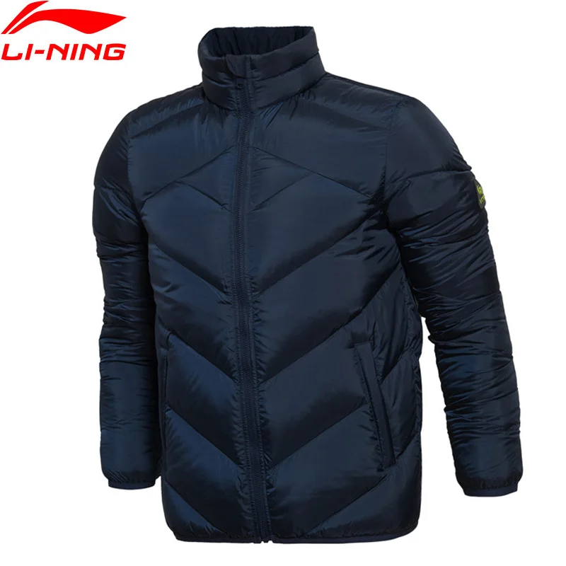 Li Ning Men Wade Short Down Coat Slim Fit 90% Goose Down Winter Warm ...