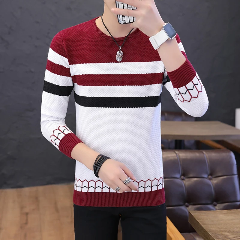 men clothes 2018 sweater men o neck knitted slim fit pullover mens sweater collar sweater male streetwear