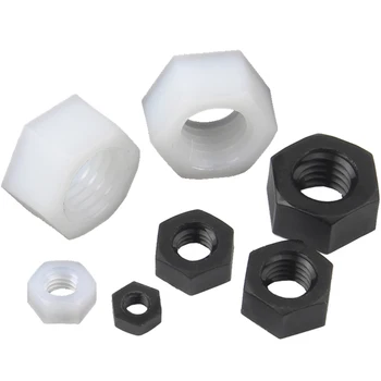 

Nylon Hex Nuts M2 M2.5 M3 M4 M5 M6 M8 M10 M12 Black/white Hexagon Plastic Nuts