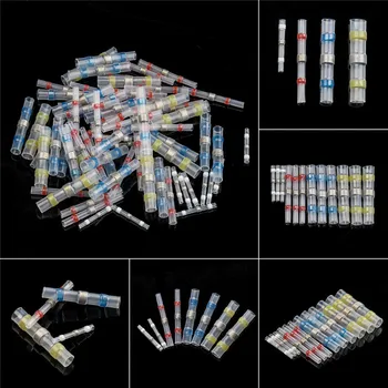 

75Pcs Insulated Heat Shrink Butt Wire Connectors Waterproof Tinned Copper Wire Cable Solder Seal Terminals Kit Set 0.5-4.0mm2