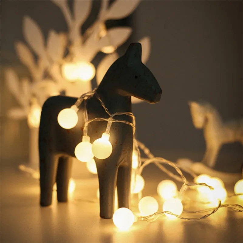 

10M 50led Ball Fairy String light Bedside Bookcase lighting Garden Wedding Event Christmas Tree Outdoor Garland Decoration lamps