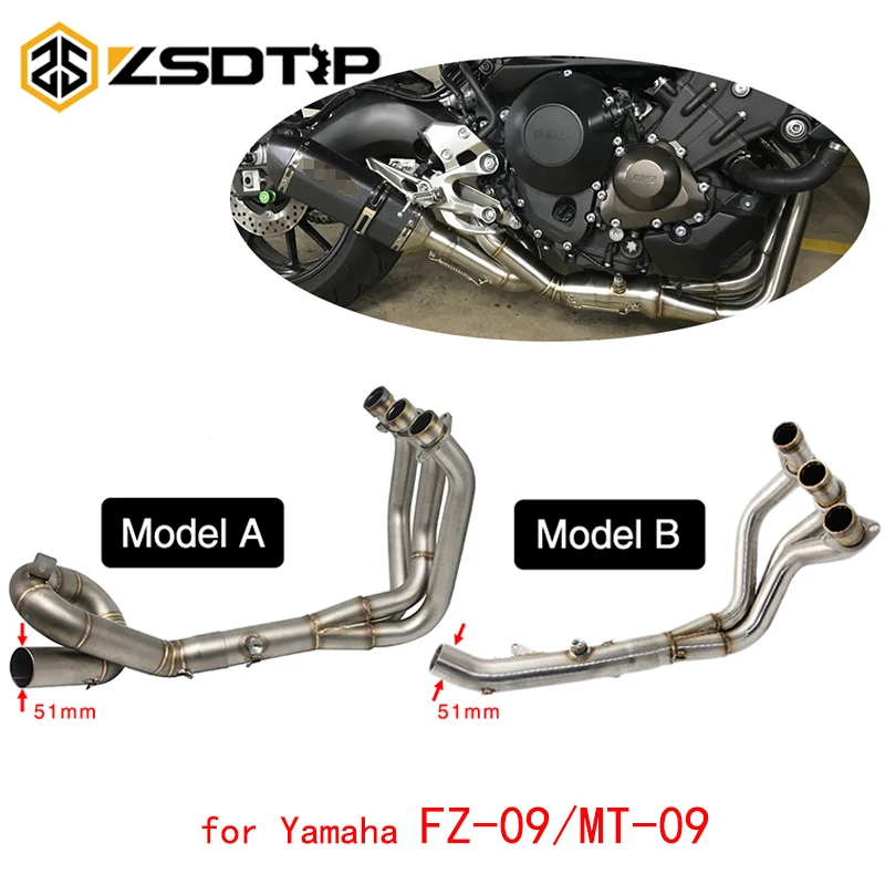 

ZSDTRP FZ-09/MT-09 Motorcycle Full Exhaust System Front Middle Link Pipe For Yamaha FZ-09/MT-09 Modified Exhaust System