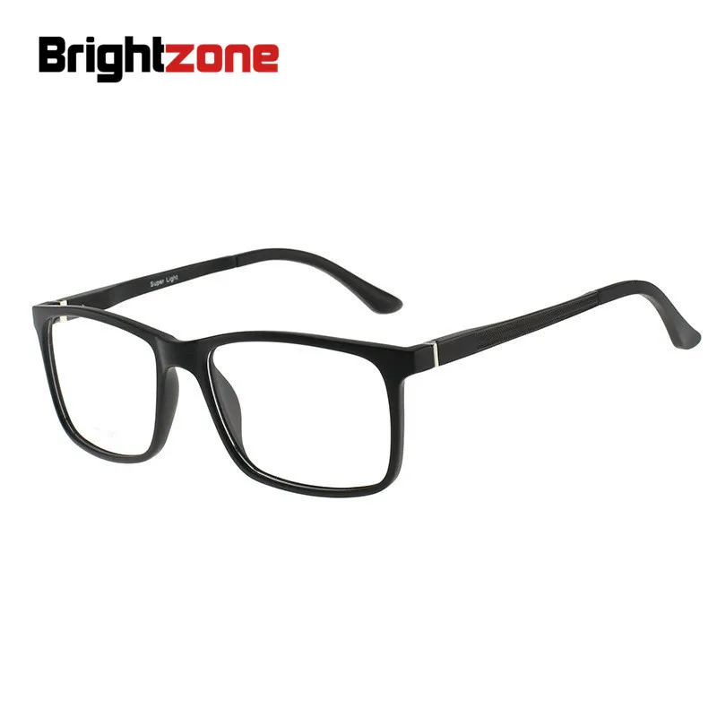 Brightzone хипстер HighEnd TR90 Optometria Oculos Sem Grau мужские очки Lunette De Vue размера плюс Glases Optik women - Цвет оправы: Asian black