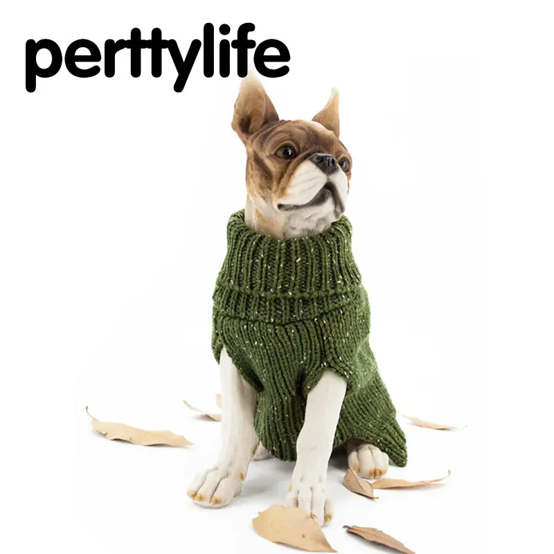 

PERTTYLIFE British Style Pet Clothes Dog Sweater Autumn Winter Warm Knitting Plaid Clothes CLT44