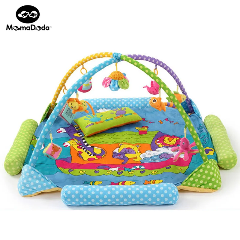 

Zoo Kids Rug Baby Play Mat With Rack And Rattels Soft Educational Developing Mat For Children Crawling Carpet Baby Play Gym