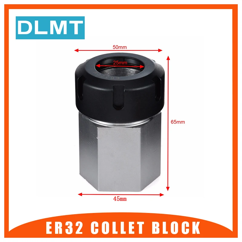 

1PCS Spring Chuck Collet Holder Hex ER32 ER25 Collet Block 45x65mm For Lathe Engraving Machine
