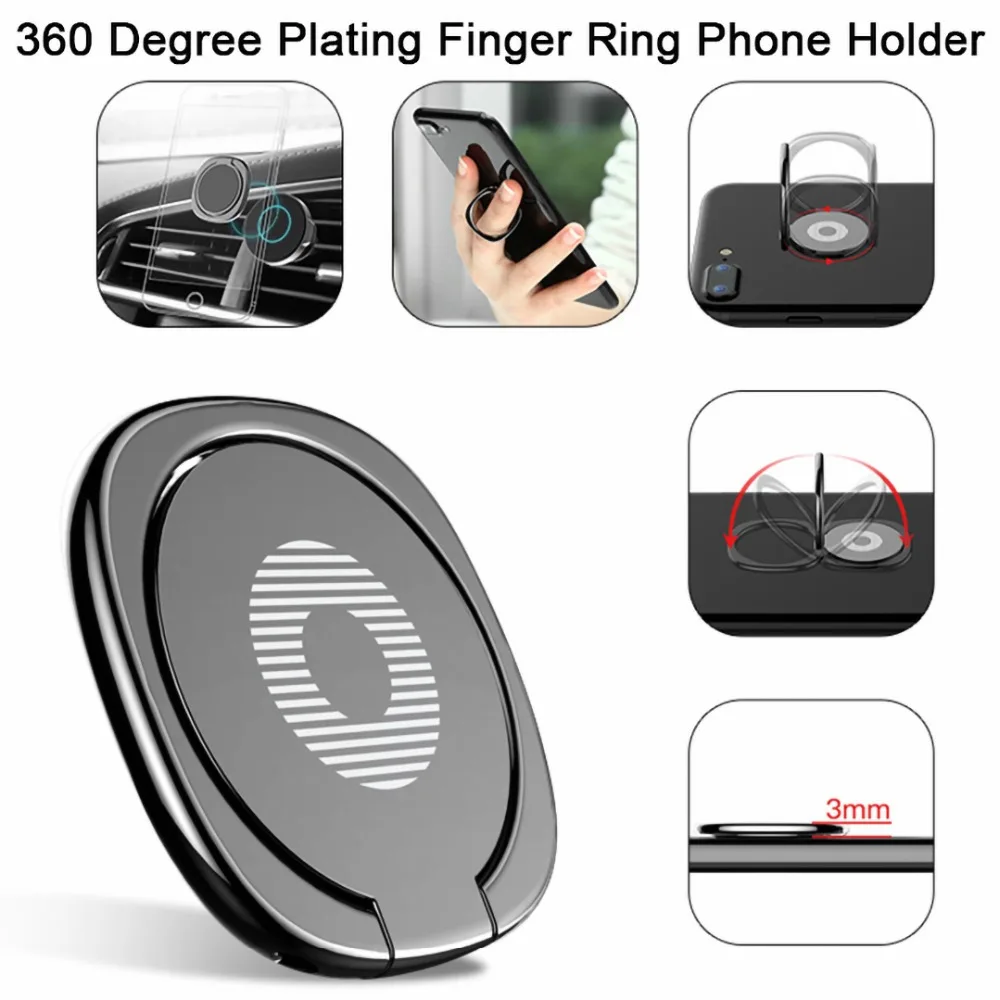 Металлический держатель для телефона с кольцом на палец для iPhone X, samsung, S9, Oneplus, 7, pro, планшета, мобильного телефона, магнитное крепление, автомобильный держатель