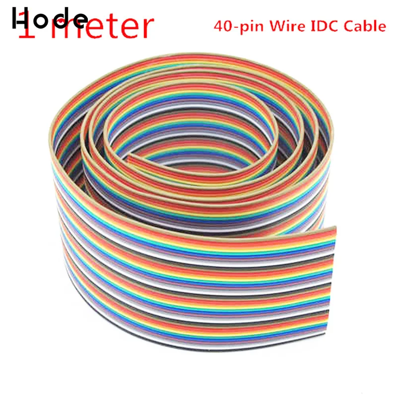 1M 3.3ft 40 Way 40 pin Плоский Цветной Радужный ленточный кабель IDC провод Радужный кабель