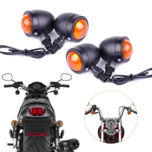 Motorcycle 4x 12V Bullet Turn Signal Indicator Lights Lamp Fit for Harley Bobber Chopper Yamaha Suzuki Kawasaki Dirt Bike Ducati