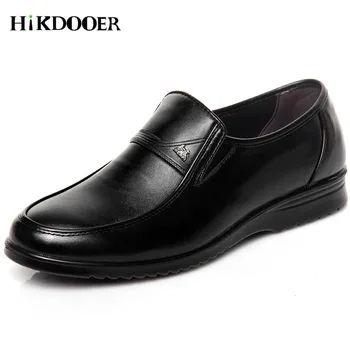 

New Arrival Men Leather Slip On Shoes Breathable Business Black Flat Shoes Top Quality Male Formal Wedding Shoes