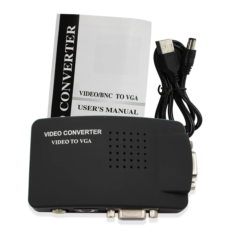 Hot Sale High Quality US Plug TV RCA Composite S Video In AV to VGA PC