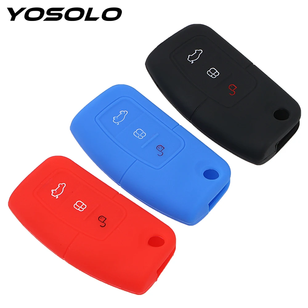 

3 Buttons Car Key Cover Flip Remote Key Bag Shell Fob Protector For Ford Fiesta Focus Galaxy Kuga S-Max C-Max For Mondeo MK4