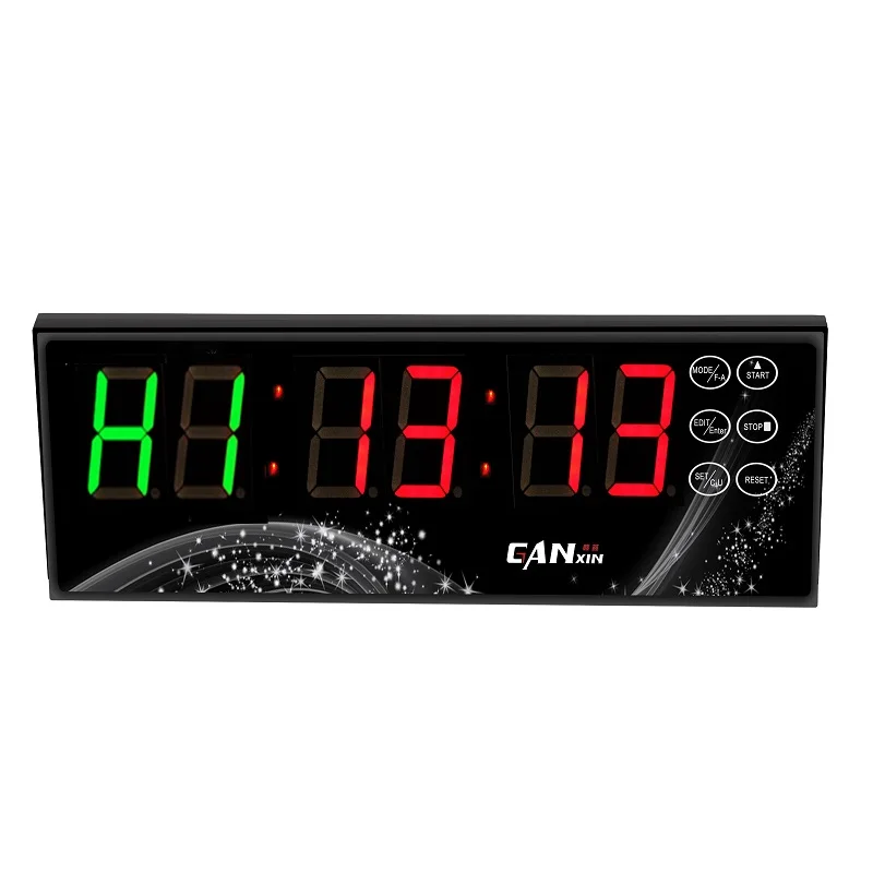 ganxin battery powered led gym crossfit interval timer clock with