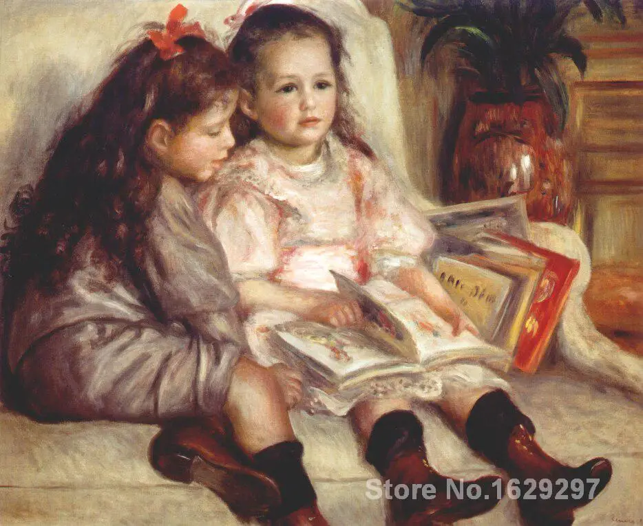 

art canvas paintings Portraits of Two Children-Pierre Auguste Renoir reproduction High Quality Handmade