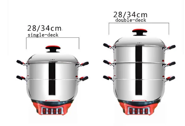 Пароварка из нержавеющей стали, электрическая плита, бытовая жарка, жаровня, Жарка на пару, Варка, кипячение 4/4. 5/5/5 л