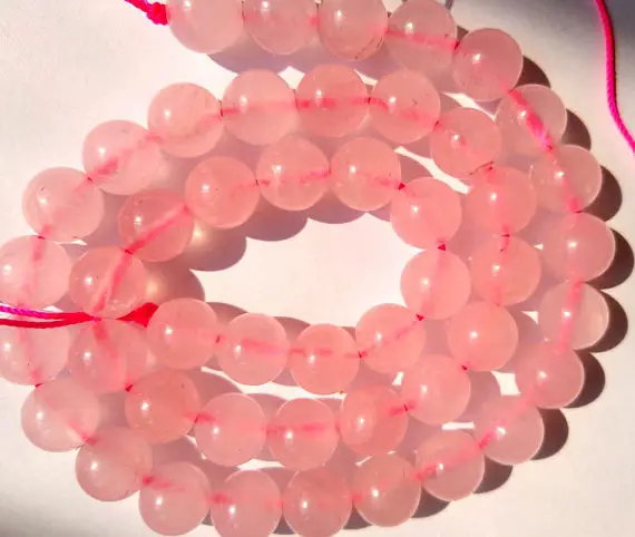 GEM-INSIDE CREATE YOUR OWN FASHION Cristallo Di Quarzo Rosa Naturale, Semi Prezioso, Rotondo, 8 Mm, Perline Sfuse Per La Creazione Di Gioielli Fai Da Te, Bracciali, Collane, Artigianato, 38 Cm
