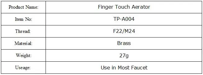 Палец сенсорный аэратор(TP-A004 F22/M24 резьба)-30%-70% экономии воды