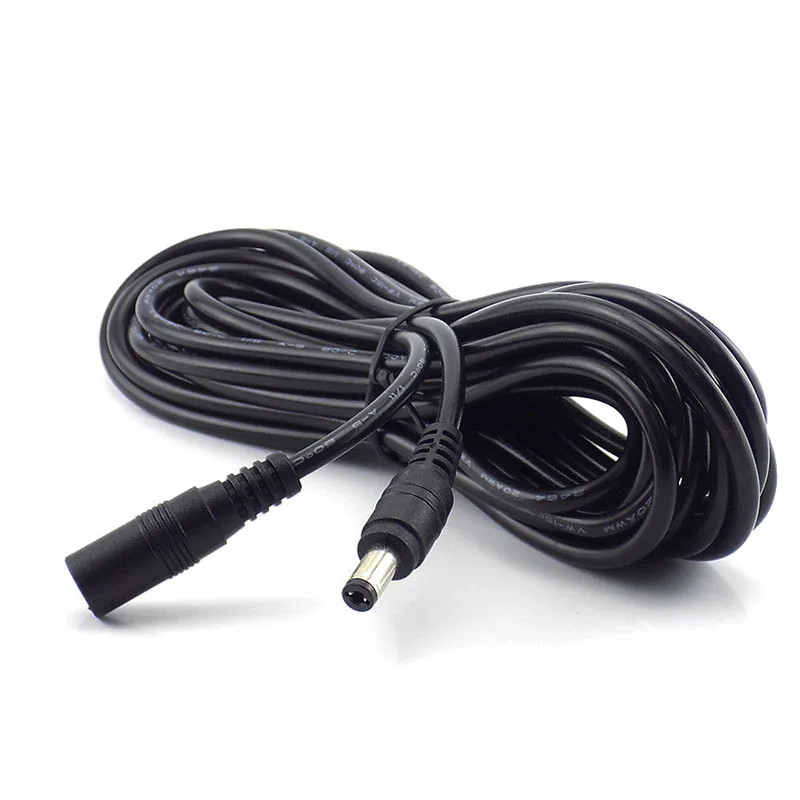 Female to Male Plug CCTV DC Power Cable Extension Cord Adapter 12V Power Cords 5.5mmx2.1mm For Camera Power Extension Cords