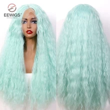 EEWIGS термостойкий парик для студенческой вечеринки синтетический парик фронта шнурка Glueless 180% плотность афро-американские кудрявые парики для женщин