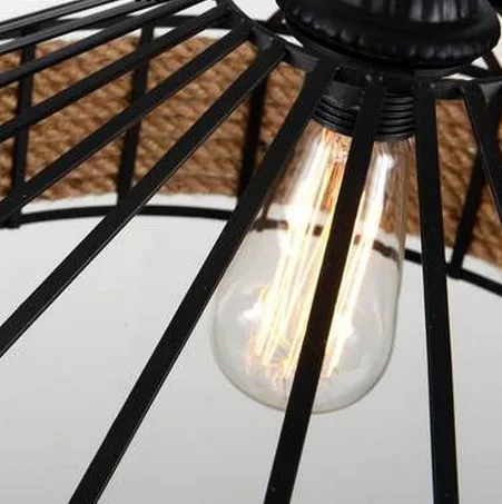 Скандинавский Лофт Железный художественный пеньковый Канат Droplight Ретро