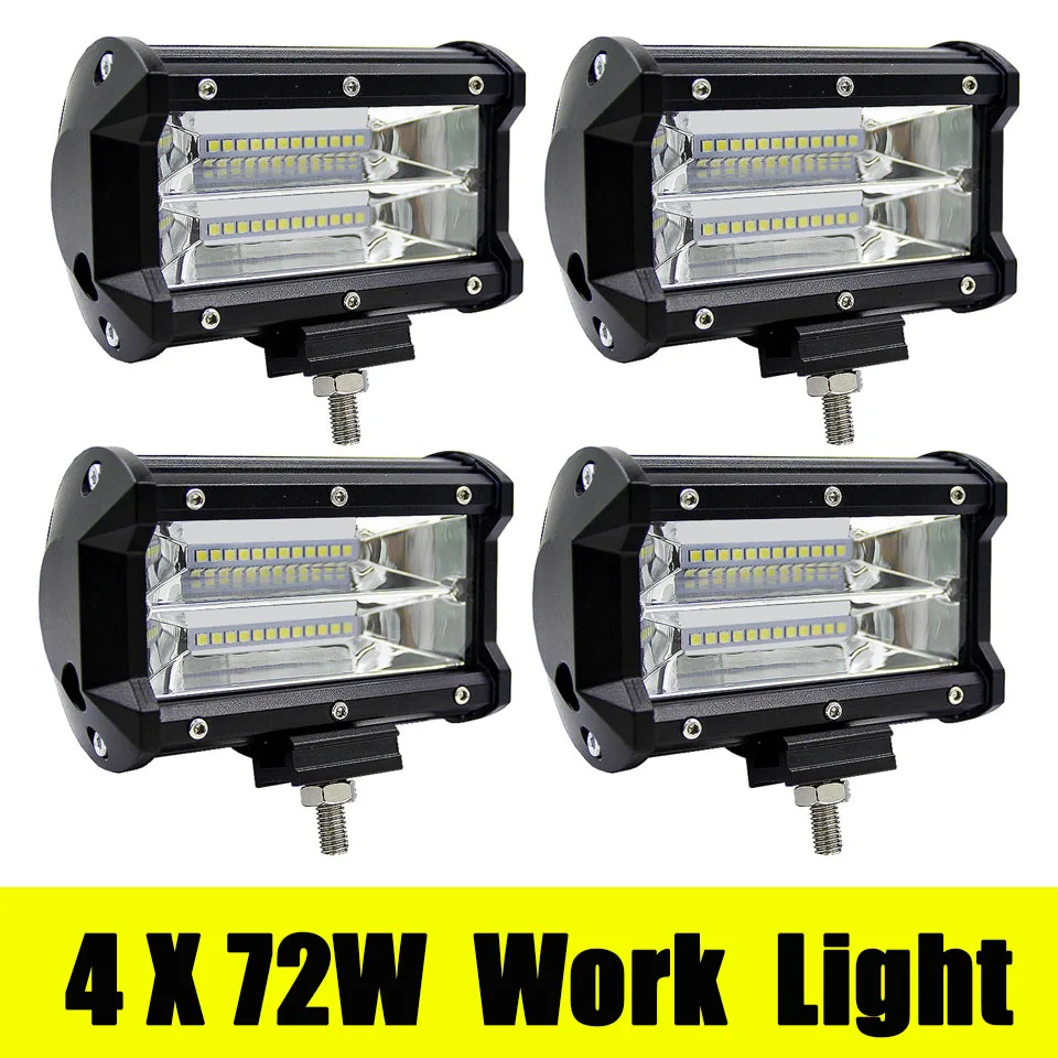

4pcs LED Light Bar 5 Inch Double Row Work Light Off Road 4x4 Driving Light 12V Fog Light for Tractor Truck Boat UTV SUV Lamps