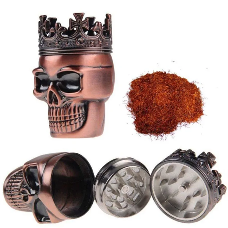 Creative-Manual-Grinding-Smoke-Detector-King-Skull-Cigarette-Herb-Grinder-3-Parts-Herb-Grinder-With-Pollen