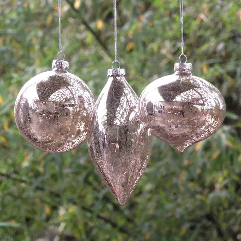 Envío gratis 4 piezas./paquete Chapado en plata artesanía Navidad cristal globo Navidad día decorativo colgante globo olivo adornos Envío gratis 4 piezas./paquete Chapado en plata artesanía Navidad cristal globo Navidad día decorativo colgante globo olivo adornos