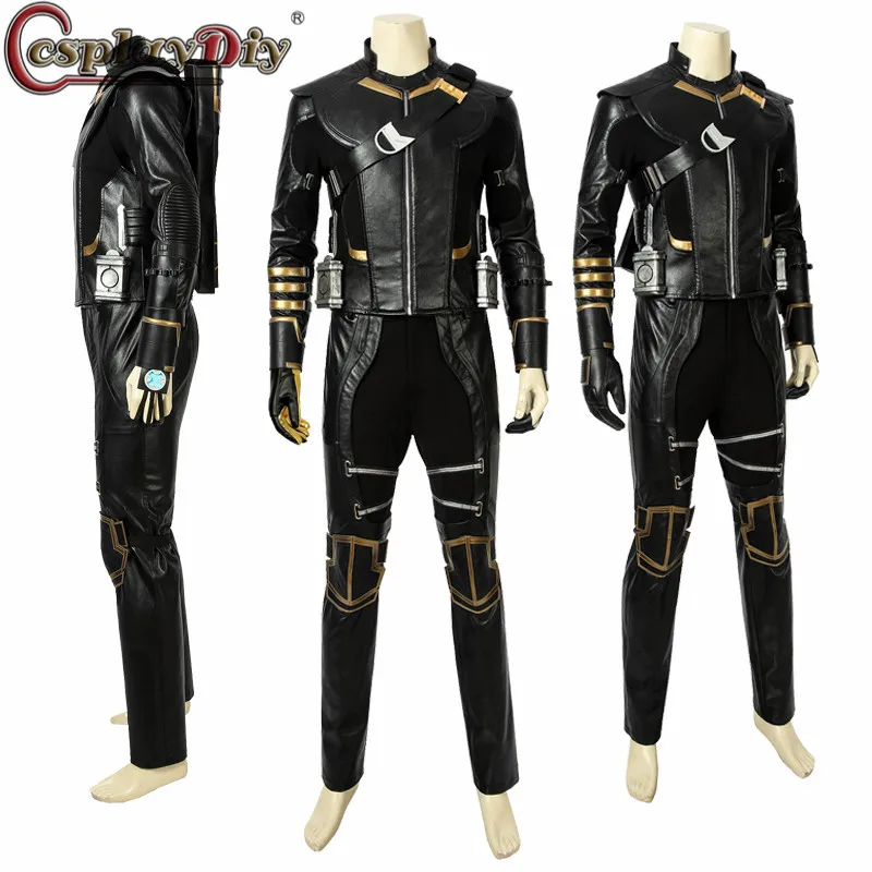 

Cosplaydiy Avengers Endgame Clinton Barton Hawkeye Cosplay Costume Hawkeye Black Suit Halloween Party Free Shipping Custom Made