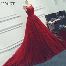 JIERUIZE Красные Свадебные платья Красные кружевные жемчужные свадебные платья а-силуэта со шлейфом Свадебные платья robe de mariee