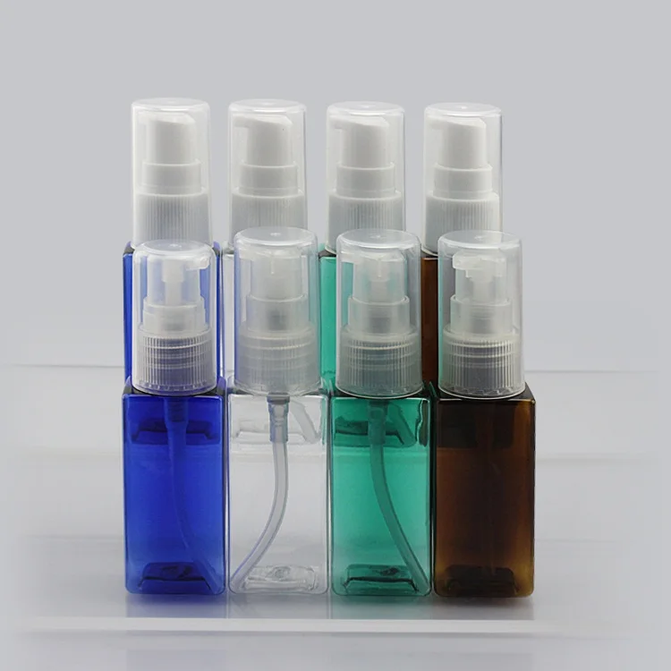 100 X 30ml (1oz ) Square Cosmetic PET Refillable Bottle Shower Gel