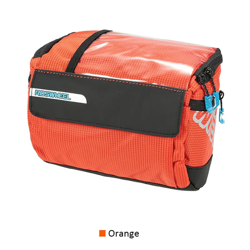 ROSWHEEL 3L спортивные передние велосипедные сумки для велосипеда, велосипедная передняя корзина, Паньер, рама, трубка, сумка на руль, 400D, ПВХ, карта, Bolsa Bicicleta - Цвет: Оранжевый