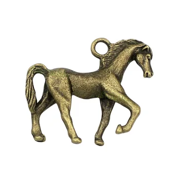 

15pcs-Horse Charms, Antique Bronze Tone 3D Running Horse Charm Pendant 30x26x7mm